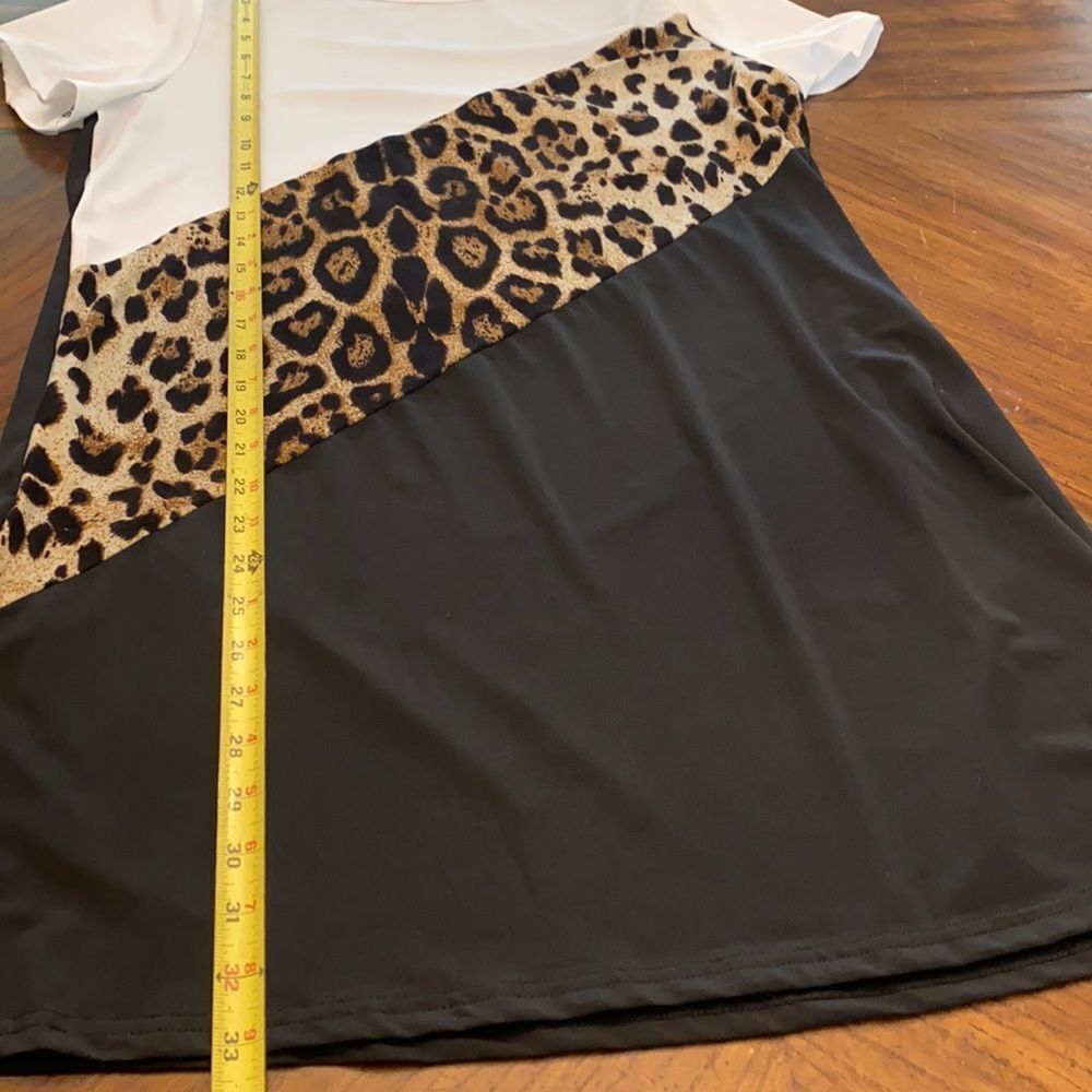 Shein Mediumleopard Block Pattern Short Sleeve Sh… - image 4